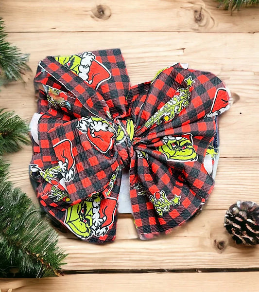 Big tassel Mr. Grinch Printed Headbands RED