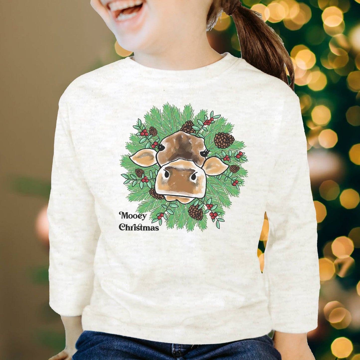 Mooey Christmas Cow Country Western Christmas 2024 Clothing: 3T