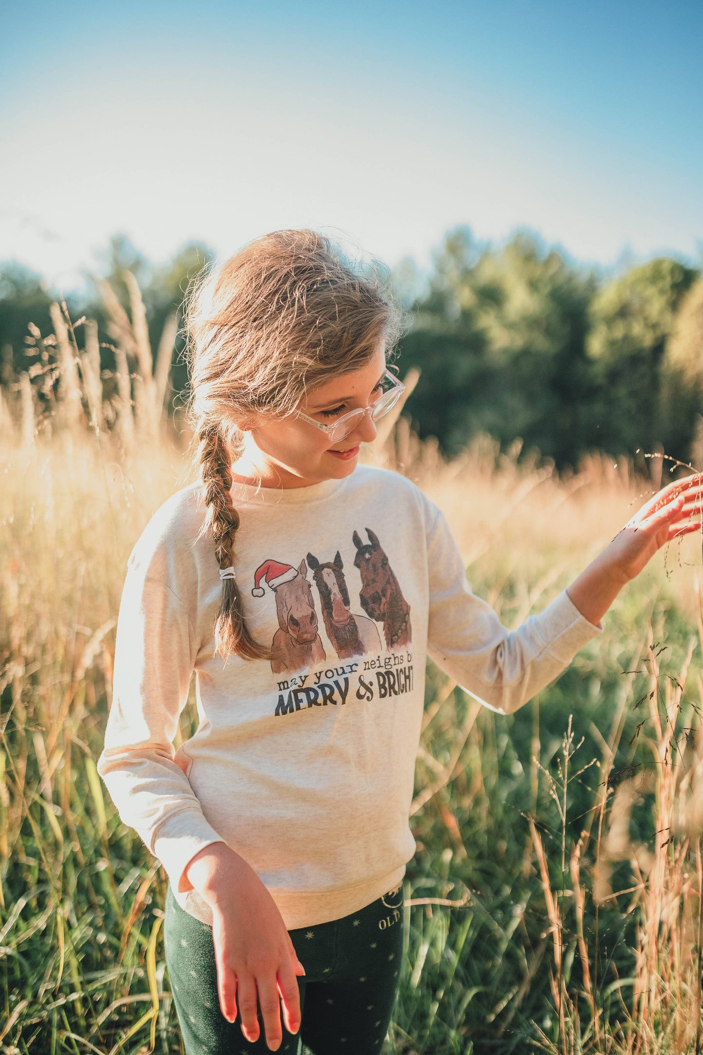 May Your Neighs be Merry & Bright Horse Christmas 2024 Shirt: Youth XS (4-6)