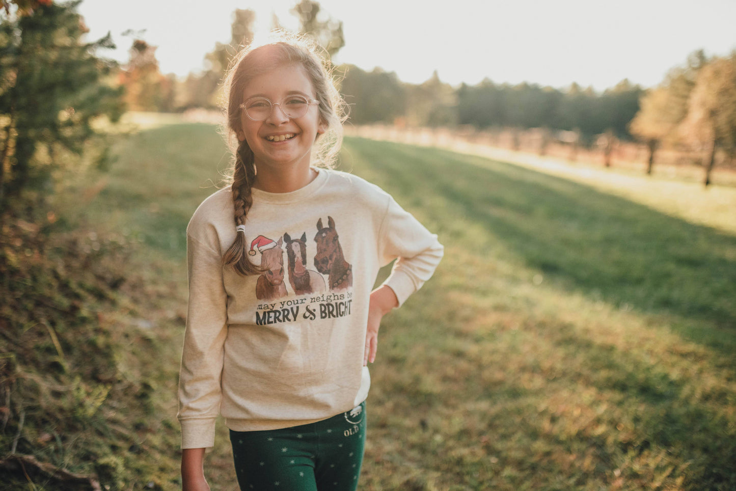 May Your Neighs be Merry & Bright Horse Christmas 2024 Shirt: Youth XS (4-6)